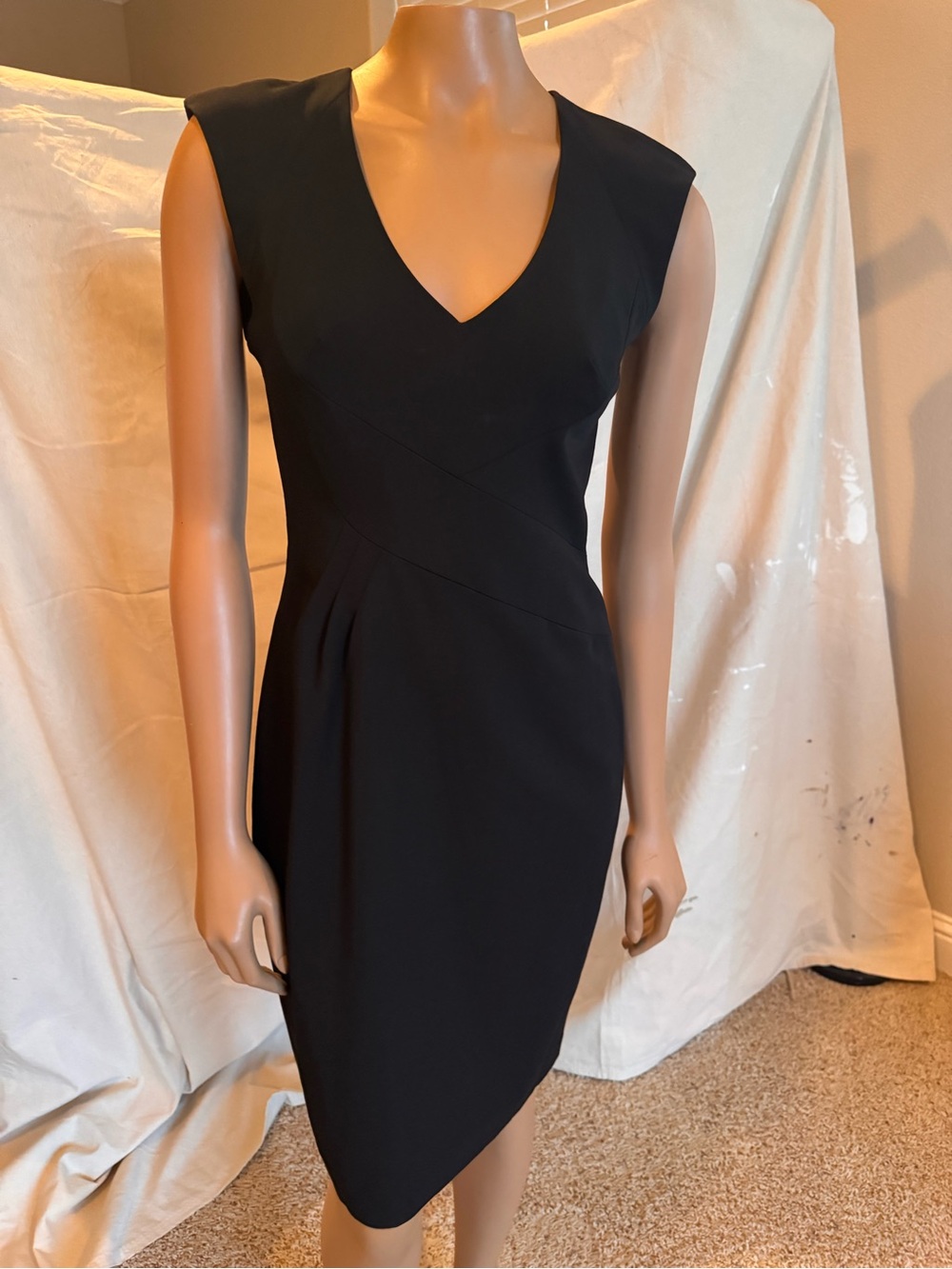 Women's Black V-Neck Sheath Dress Black Halo 6